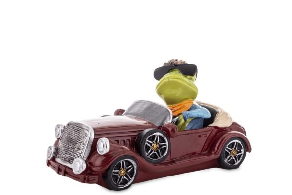 Figurka żaby -automobilista