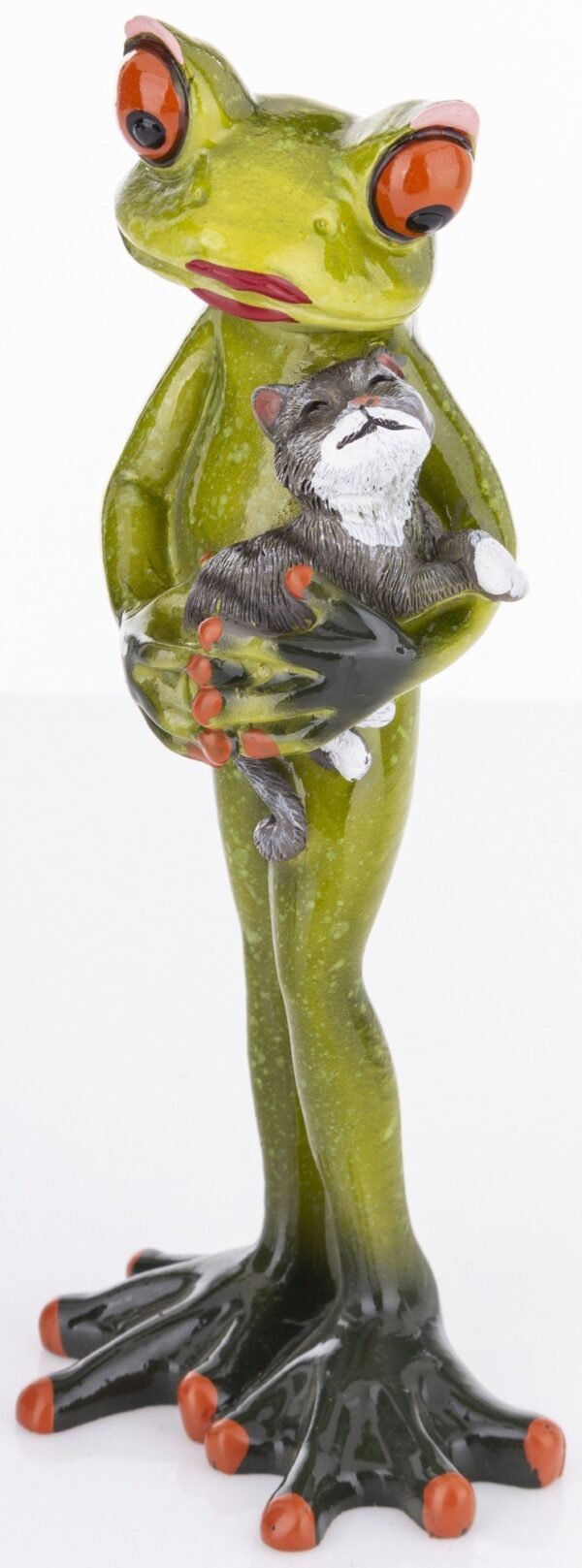 Figurka Żaba Z Kotem Na Rękach