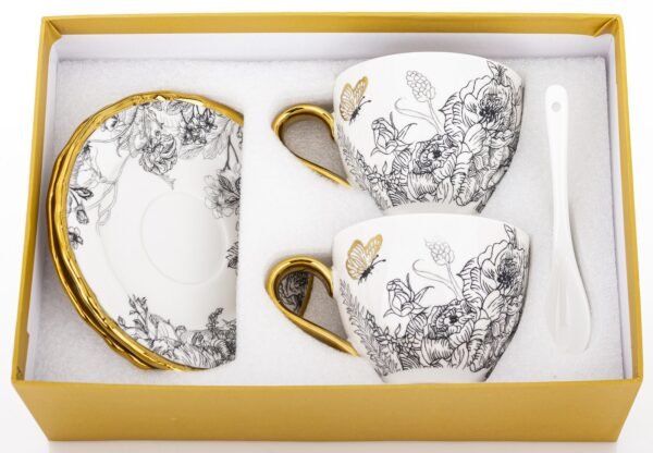 Filiżanka z podstawką i łyżeczką 2+2+2