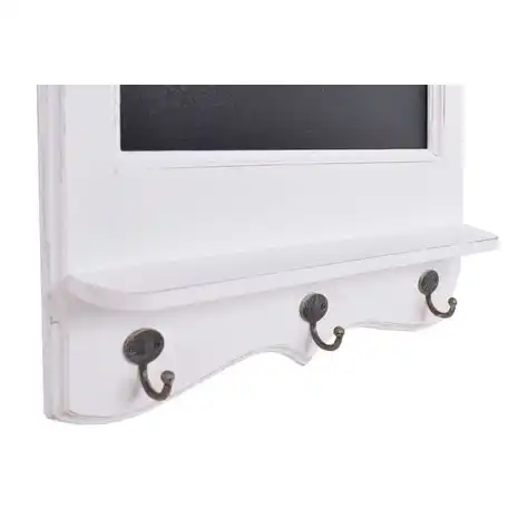 TABLICA ŚCIENNA DREWNIANA W BIAŁEJ RAMIE Z HACZYKAMI