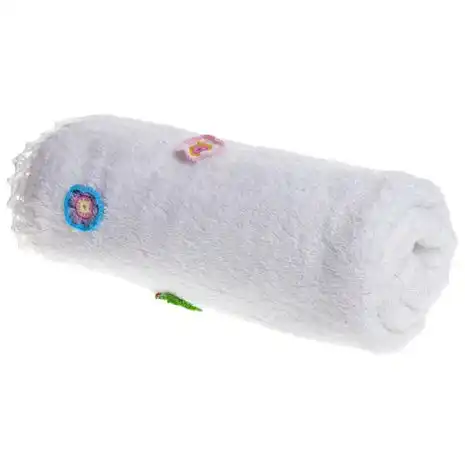 RĘCZNIK BIAŁY W DROBNE KWIATKI DUŻY 60X110CM