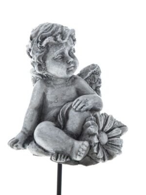 Anioł z różą - poliresinowy pik