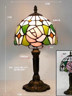 Lampa witrażowa w stylu Tiffany. Róża barokowa 20"
