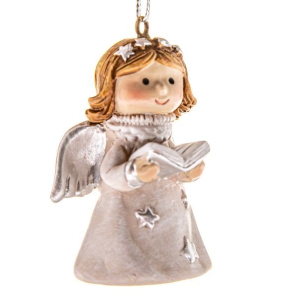 Anioł z książką 5 cm. Polyresinowa zawieszka