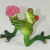 Figurka dekoracyjna Żaba z kwiatami 12cm