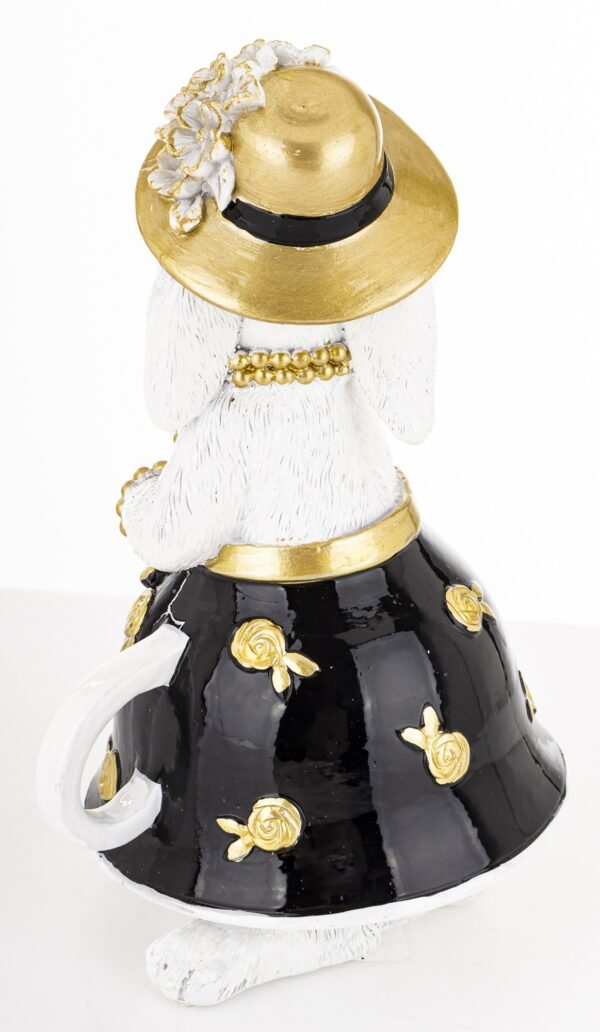 Dekoracyjna figurka zająca – elegancka dama w kapeluszu