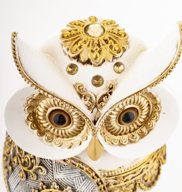 Figurka sowa dekoracyjna - ozdoba domu, elegancka figurka dekoracja stojąca