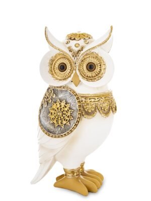 Figurka sowa dekoracyjna - ozdoba domu, elegancka figurka dekoracja stojąca