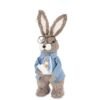 Zając w Niebieskim Swetrze Ozdoba Wielkanocna Profesor IMITACJA SŁOMY 35cm