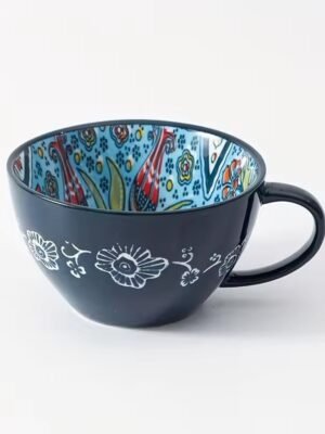 Śniadaniowy kubek ceramiczny 400ml w stylu Boho