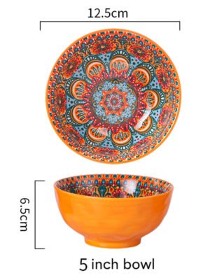Miseczka ceramiczna w stylu boho, pomarańcz - 400ml