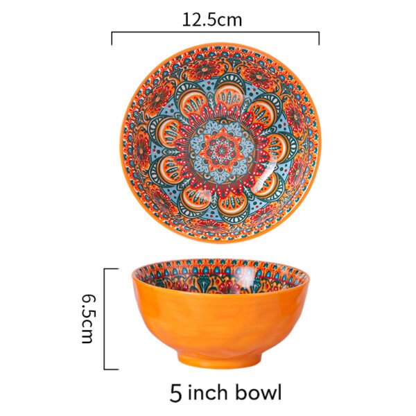 Miseczka ceramiczna w stylu boho, pomarańcz - 400ml
