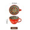 Kubek ceramiczny w stylu Boho 400ml - czerwony