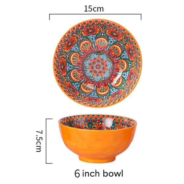 Miska ceramiczna w stylu boho, pomarańcz - 700ml