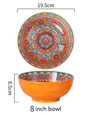 Miska ceramiczna w stylu boho, pomarańcz - 1400ml