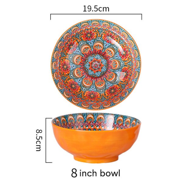 Miska ceramiczna w stylu boho, pomarańcz - 1400ml