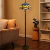 Lampa witrażowa w stylu Tiffany, podłogowa, wysokość 177cm, Czerwona ważka