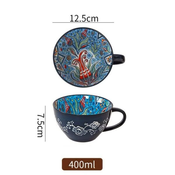 Śniadaniowy kubek ceramiczny 400ml w stylu Boho