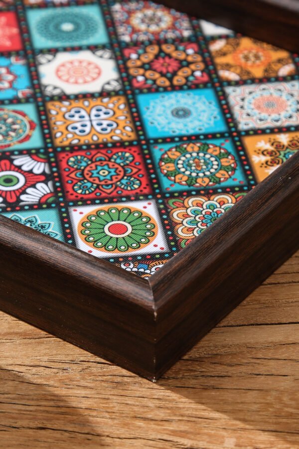 Ceramiczny zestaw czajnik, 4 kubki, taca w stylu marokańskim, pomarańczowy