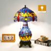 Hee983d8721ff43a5b0cdc5f1aef5792bs Piękna lampa witrażowa w stylu Tiffany z czerwoną ważką