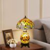Hf3c4689c05384c758279bfd651c4937cJ Piękna lampa witrażowa w stylu Tiffany z żółtą ważką
