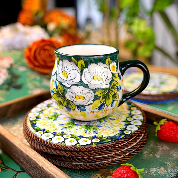 H732ea6f8422b47f3a39975b547f66fb02 Piękny, ceramiczny kubek w stylu retro o dużej pojemności 350 ml